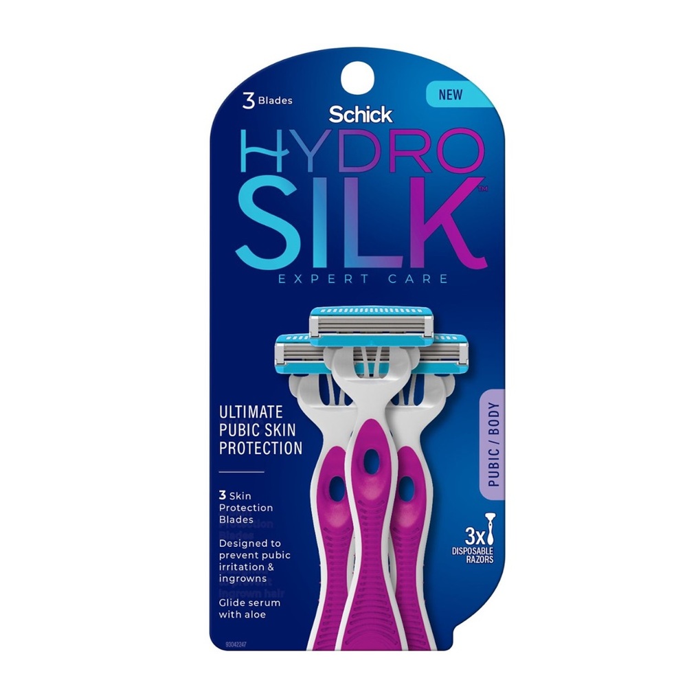 Schick Hydro Silk Ultimate Pubic Skin Protection 3-Blade Razors, 3 CT